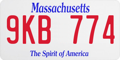 MA license plate 9KB774