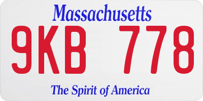 MA license plate 9KB778