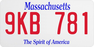 MA license plate 9KB781