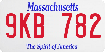 MA license plate 9KB782