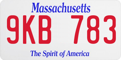 MA license plate 9KB783