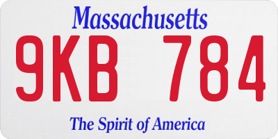 MA license plate 9KB784