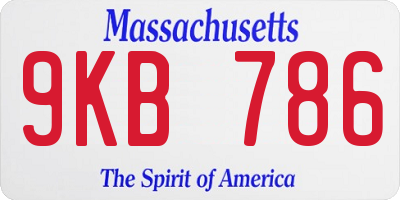 MA license plate 9KB786