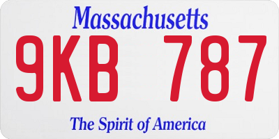 MA license plate 9KB787