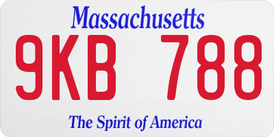 MA license plate 9KB788