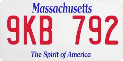 MA license plate 9KB792