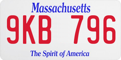 MA license plate 9KB796