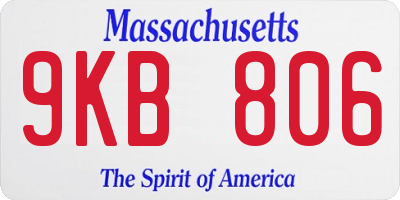 MA license plate 9KB806