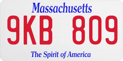 MA license plate 9KB809