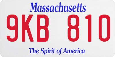 MA license plate 9KB810
