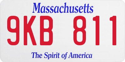 MA license plate 9KB811