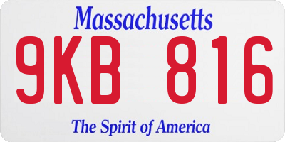 MA license plate 9KB816