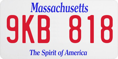 MA license plate 9KB818
