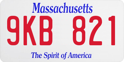 MA license plate 9KB821