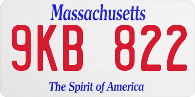 MA license plate 9KB822