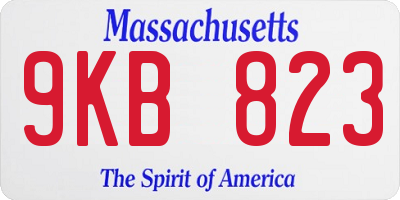 MA license plate 9KB823