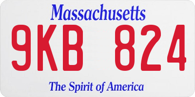 MA license plate 9KB824
