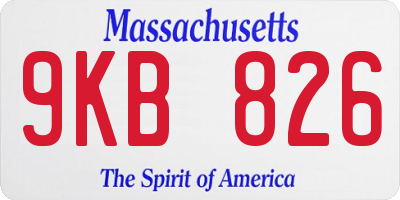 MA license plate 9KB826