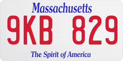 MA license plate 9KB829