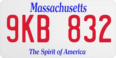 MA license plate 9KB832