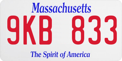MA license plate 9KB833