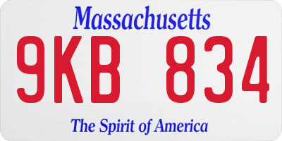MA license plate 9KB834
