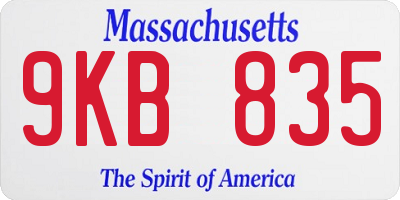 MA license plate 9KB835