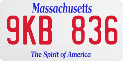 MA license plate 9KB836
