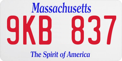 MA license plate 9KB837
