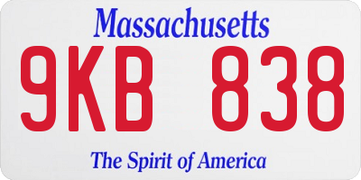 MA license plate 9KB838