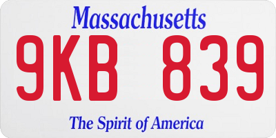 MA license plate 9KB839