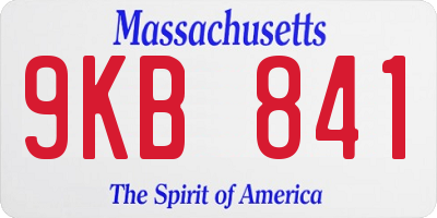 MA license plate 9KB841