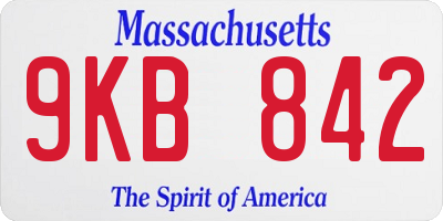 MA license plate 9KB842
