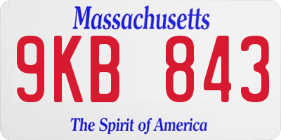 MA license plate 9KB843