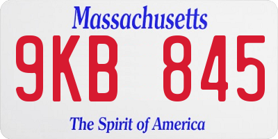 MA license plate 9KB845