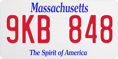 MA license plate 9KB848