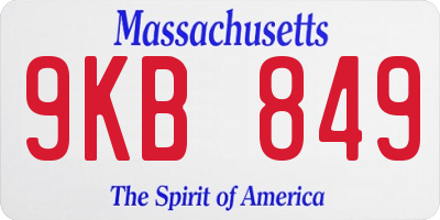 MA license plate 9KB849