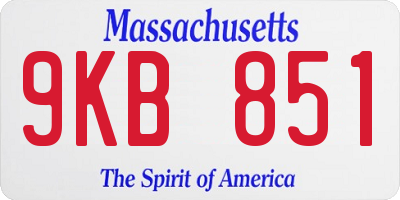 MA license plate 9KB851
