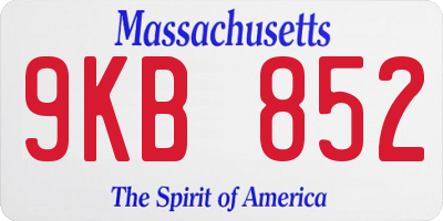 MA license plate 9KB852
