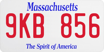 MA license plate 9KB856