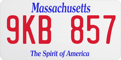 MA license plate 9KB857