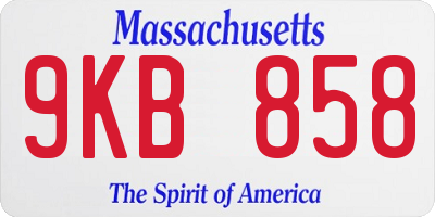 MA license plate 9KB858