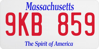 MA license plate 9KB859