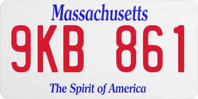MA license plate 9KB861