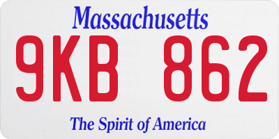 MA license plate 9KB862