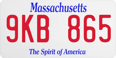 MA license plate 9KB865