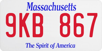 MA license plate 9KB867