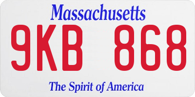 MA license plate 9KB868