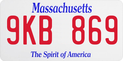 MA license plate 9KB869