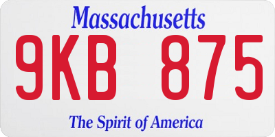 MA license plate 9KB875